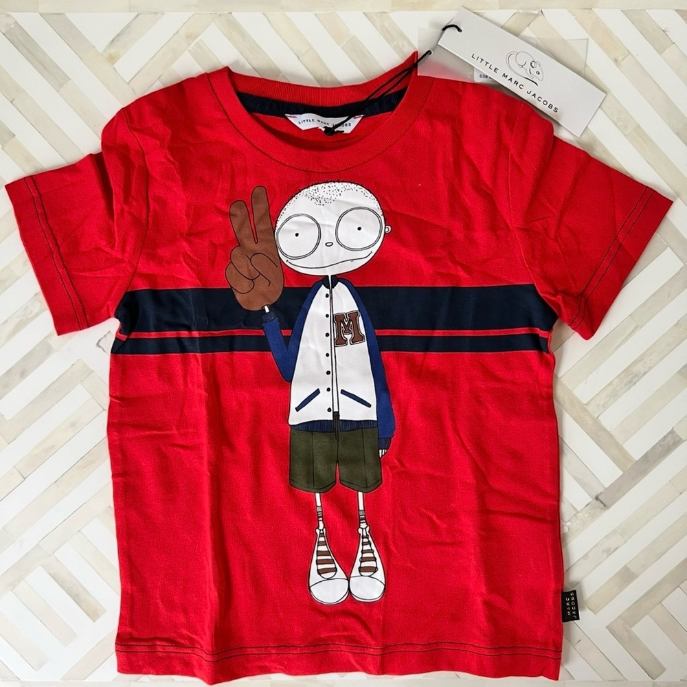 MARC JACOBS Kids Peace Character 100% Cotton Tee, Size 3 - NEW